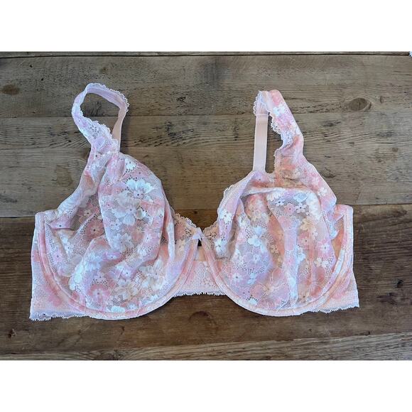 Victoria's Secret Purest Pink Lace 42G Body by Victoria Unlined Demi Bra - Picture 1 of 2